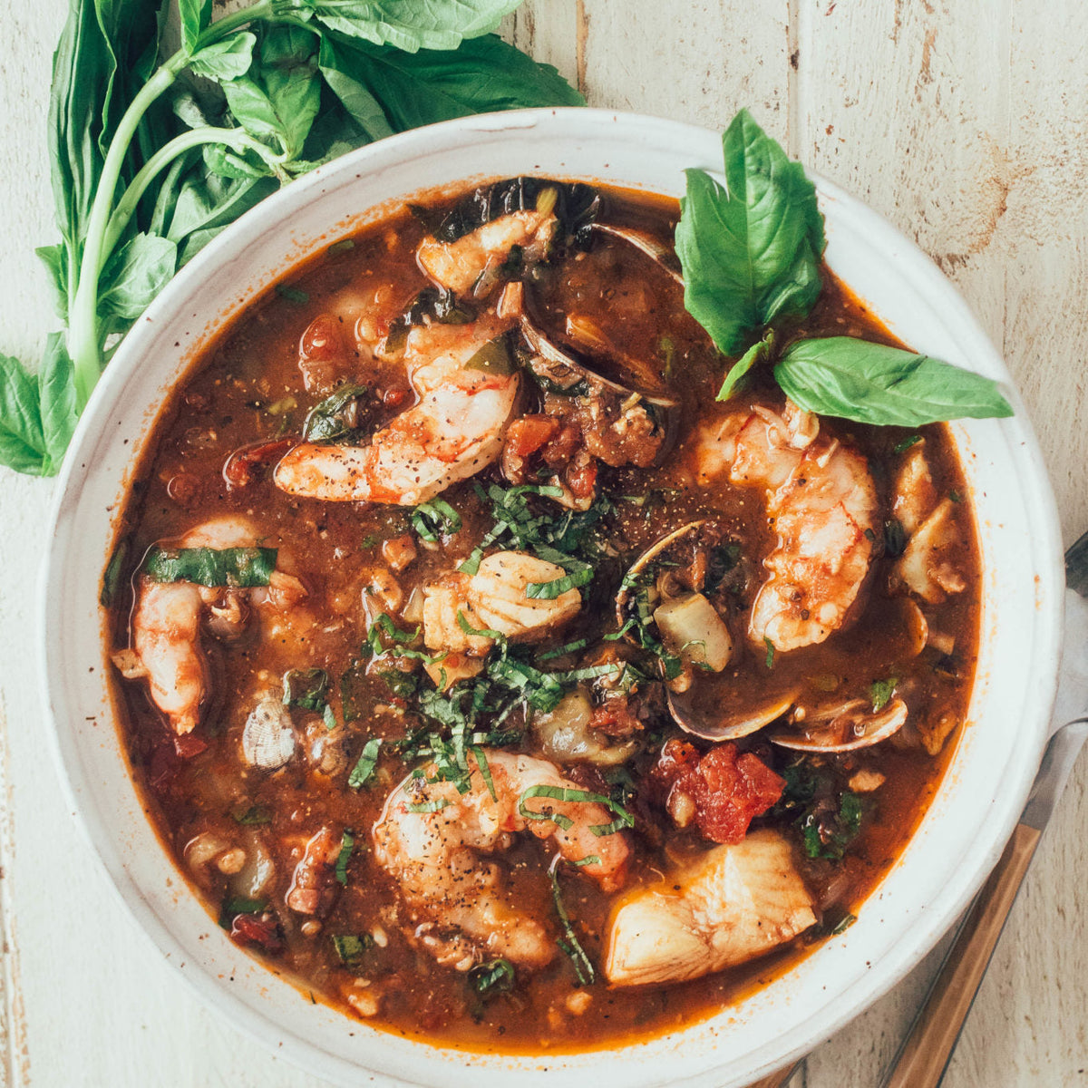 Seafood and Sausage Cioppino - Stock Your Freezer