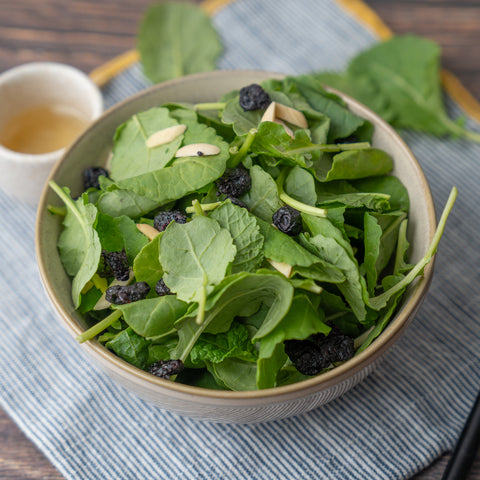 Kale Blueberry Salad with Toasted Almonds