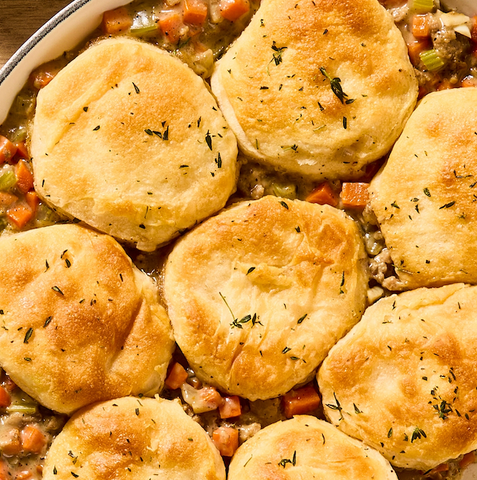 Turkey Shepherd's & Buttermilk Biscuit Pie - Stock Your Freezer