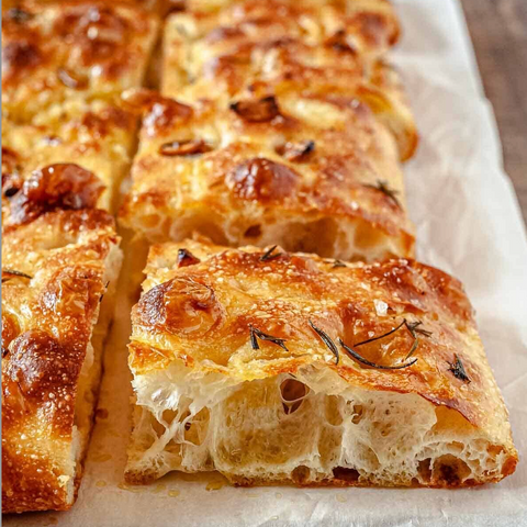 Roasted Garlic Focaccia Bread - Stock Your Freezer