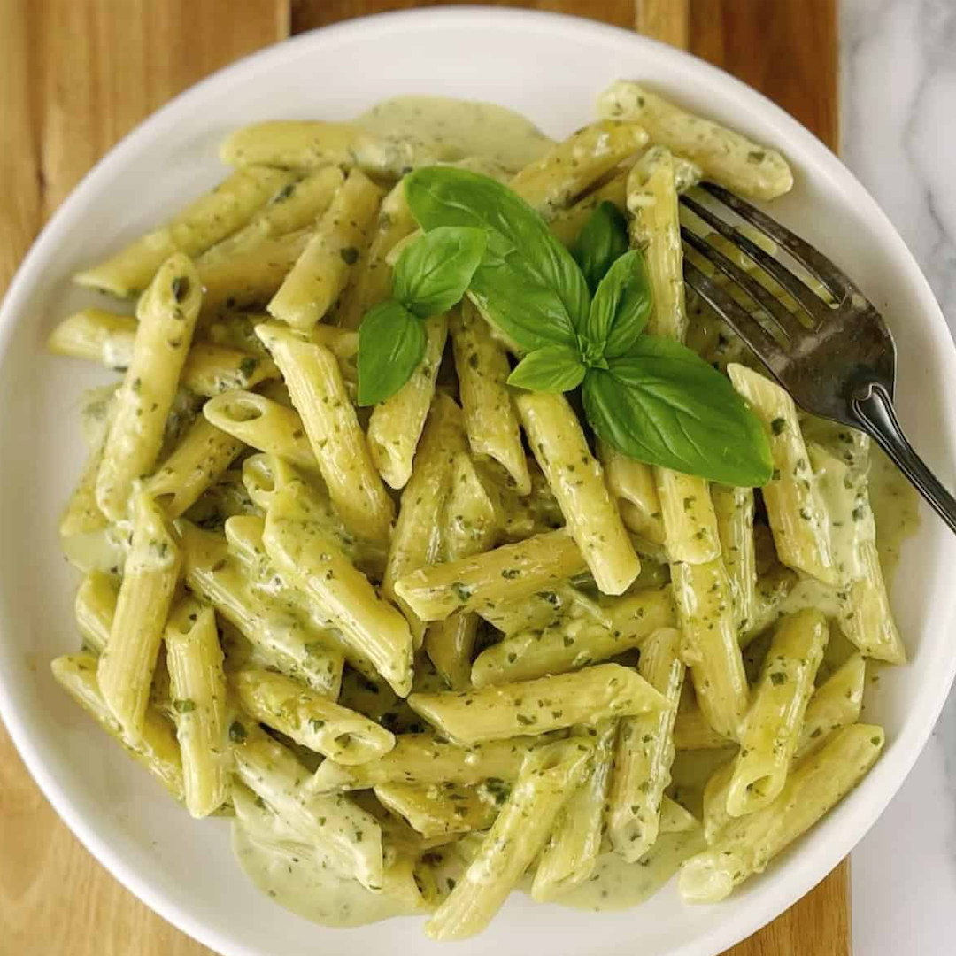 Creamy Pesto Penne - Stock Your Freezer