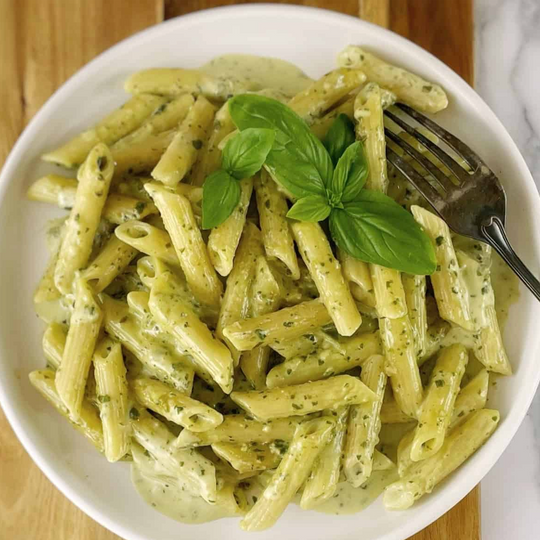 Creamy Pesto Penne - Stock Your Freezer