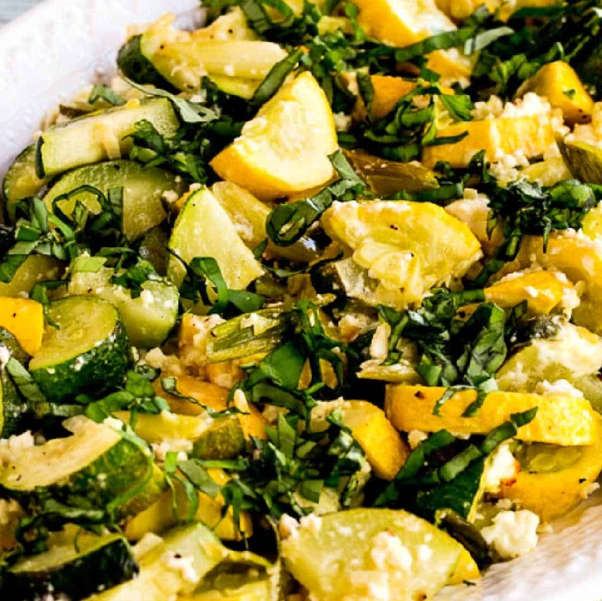 Roasted Summer Squash with Feta & Basil