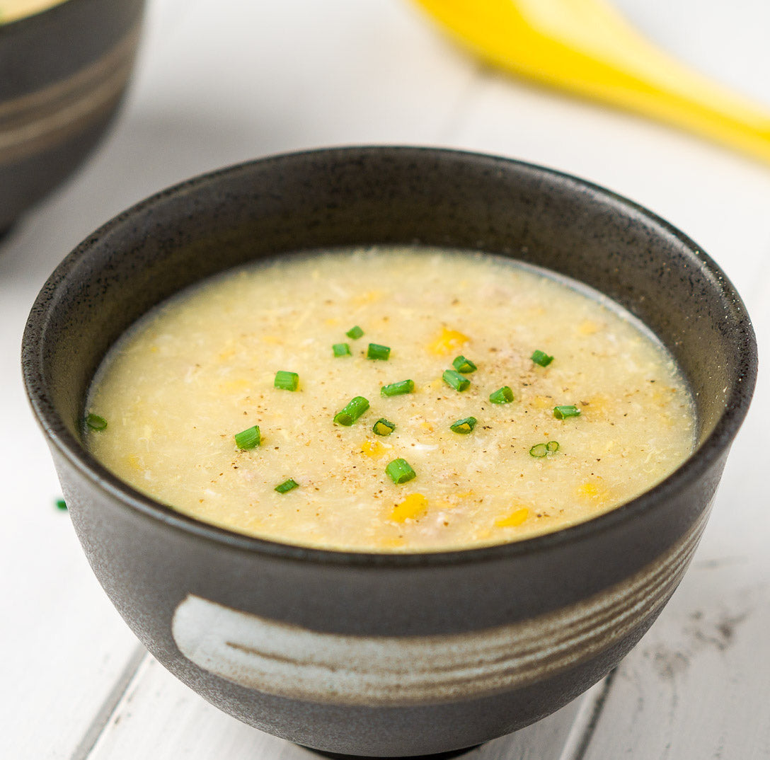 Creamy Coconut Corn & Bell Pepper Chowder - Stock Your Freezer