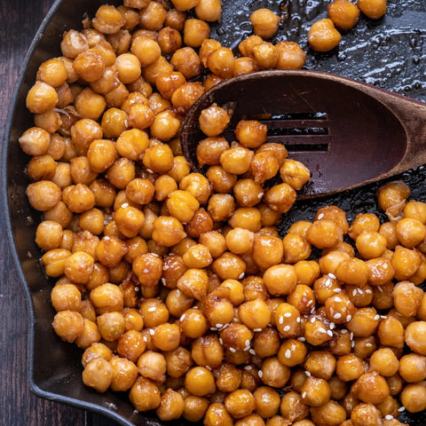 Honey Sesame Chickpeas  - Stock Your Freezer