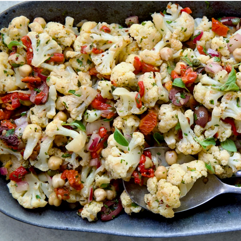 Mediterranean Cauliflower Chickpea Salad