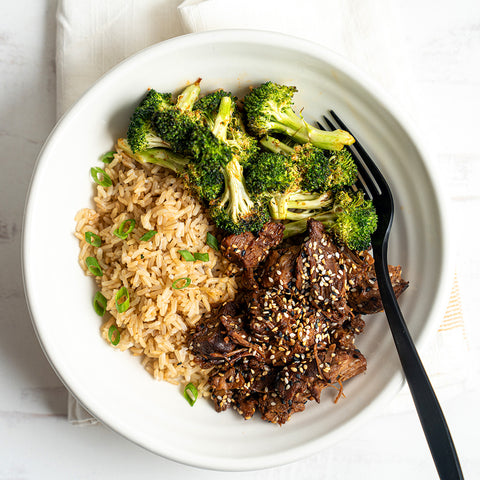 Korean Shredded Beef with Garlicky Broccoli  - Stock Your Freezer