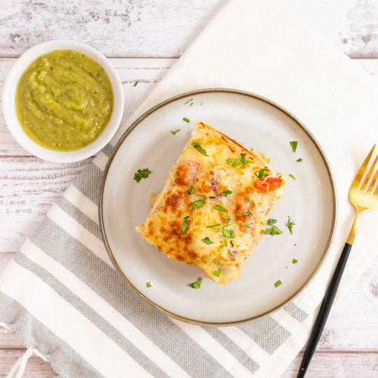 Roasted Turkey Stacked Enchiladas - Stock Your Freezer