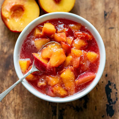 Roasted Nectarine Ginger Compote - Stock Your Freezer