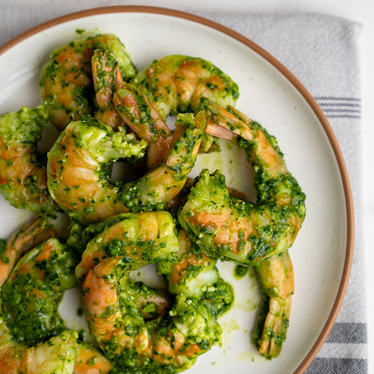Prawns with Spinach Pesto - Stock Your Freezer