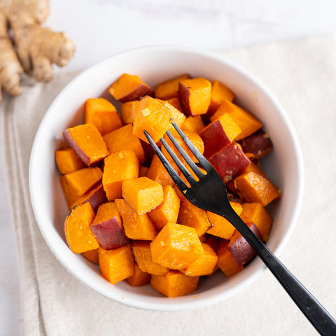 Roasted Yams with Pickled Ginger - Stock Your Freezer