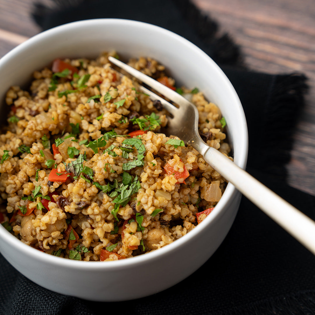 Spiced Bulgur & Currant Pilaf