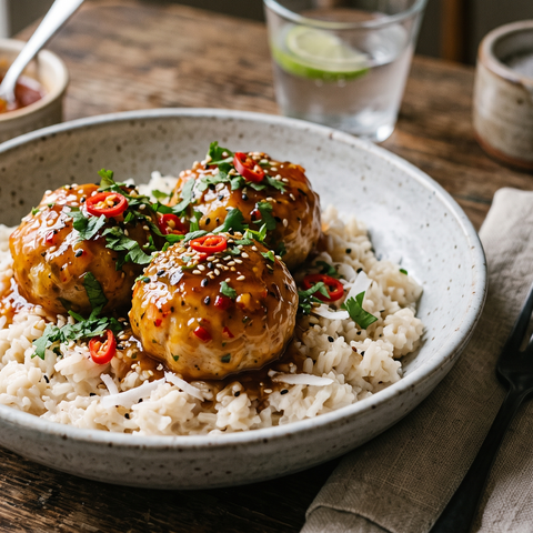 *Limited Quantities* Sweet Chili Chicken Meatballs & Coconut Rice