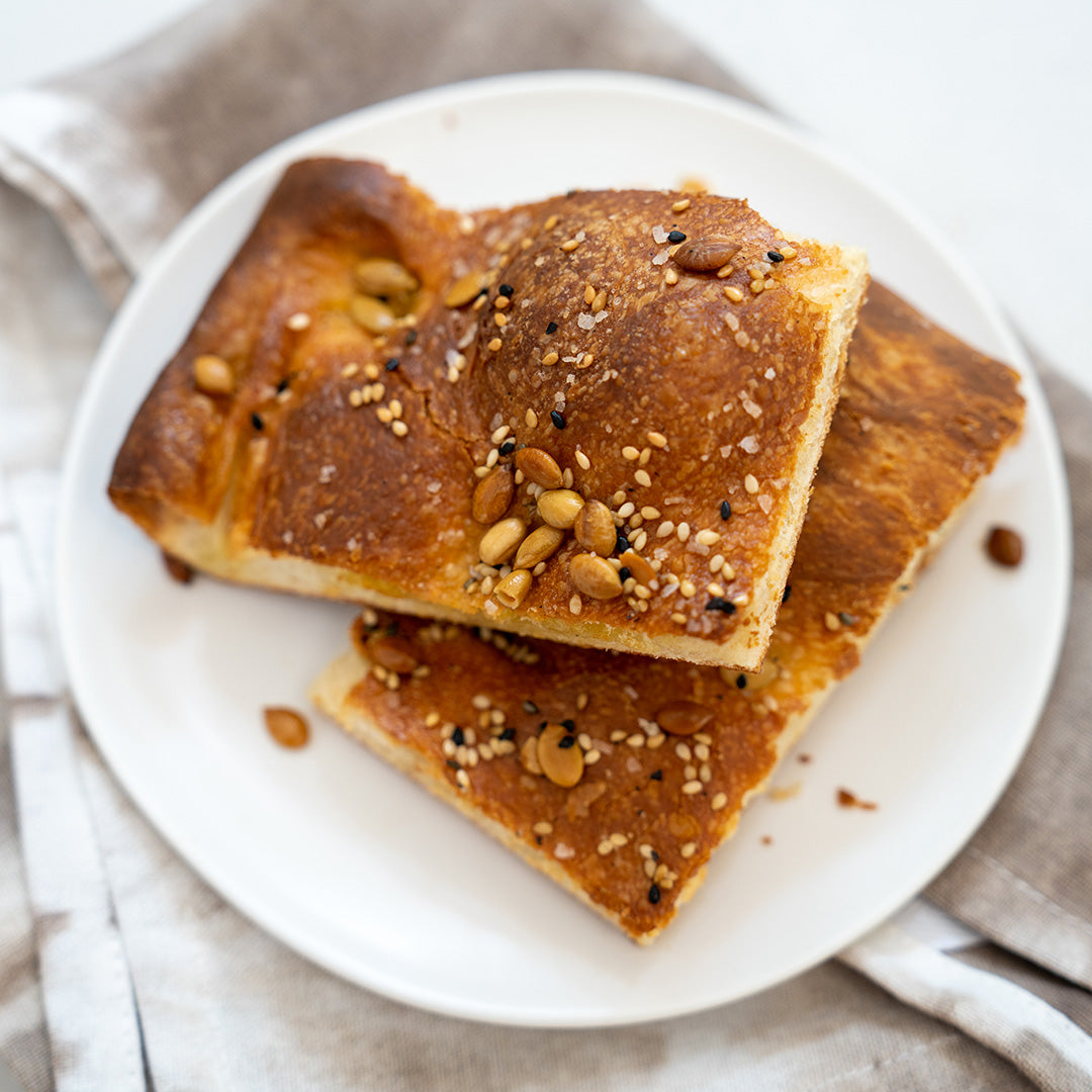 Handmade Toasted Sesame Focaccia - Stock Your Freezer