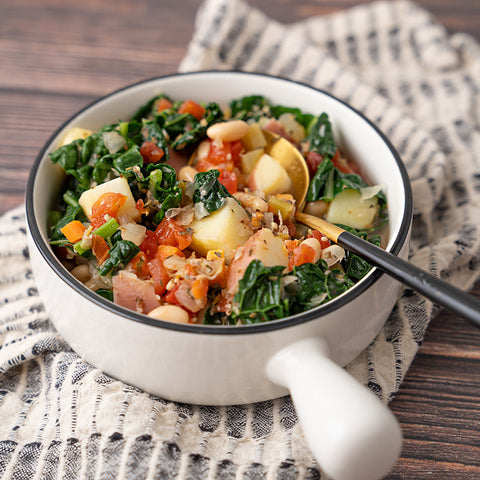 White Bean and Tuscan Kale Stew - Stock Your Freezer
