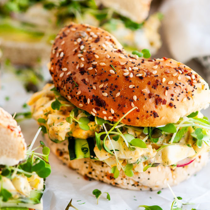Egg Salad Bagel Sandwich