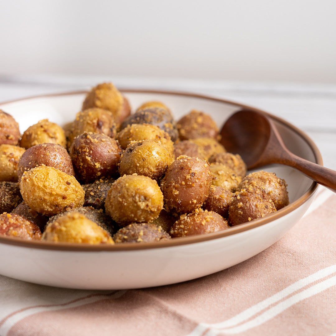 Horseradish-Crusted Roasted Potatoes - Stock Your Freezer