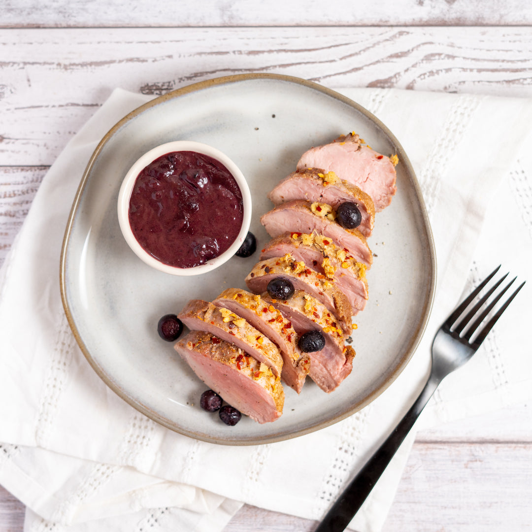 Spice Rubbed Pork Tenderloin with Sesame Brown Rice - Stock Your Freezer