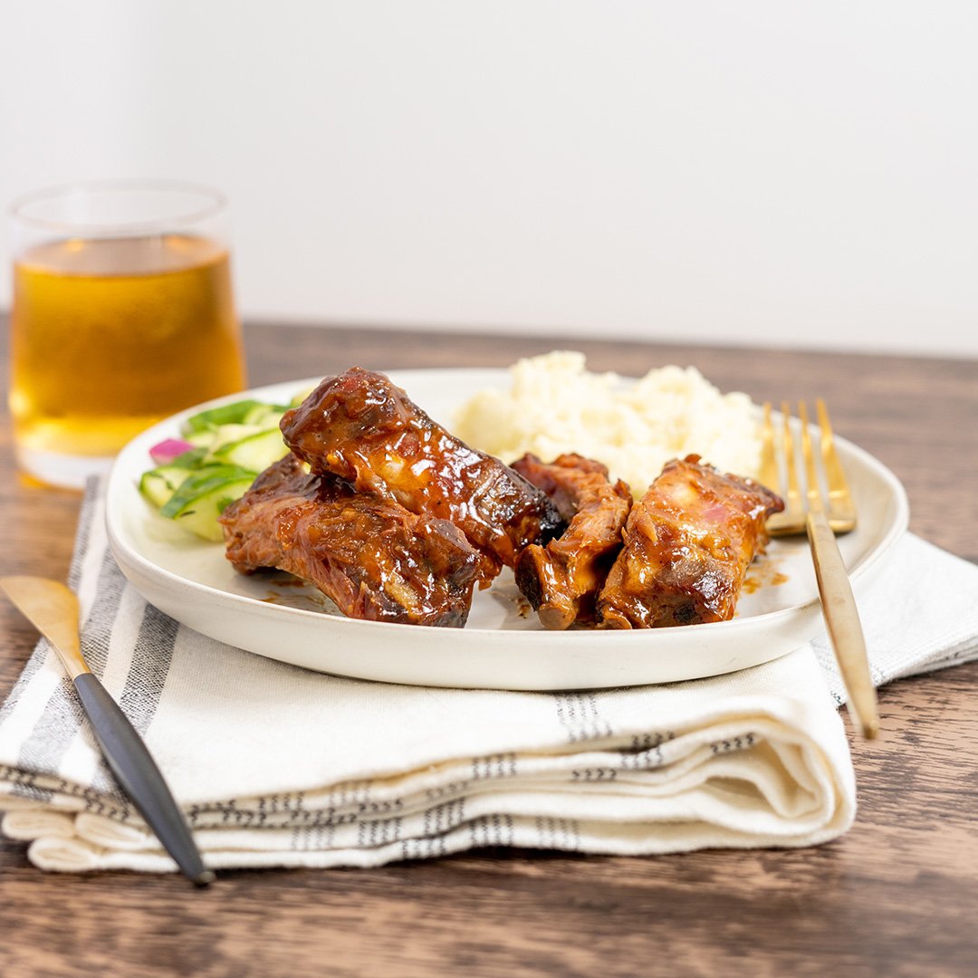 Tamarind-Glazed Baby Back Ribs with Lime Cucumber Relish