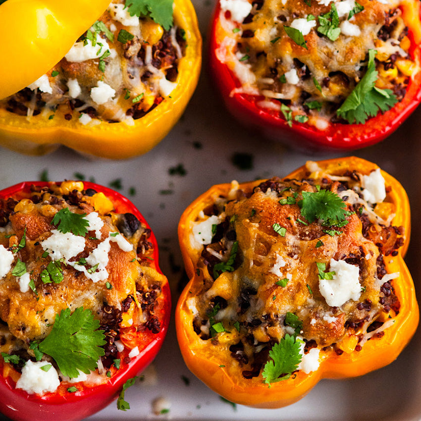 Black Bean, Corn and Quinoa Stuffed Bell Peppers