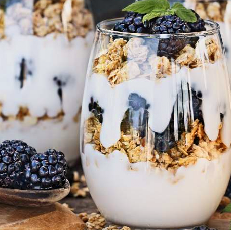 Marionberry and Blackberry Yogurt Parfait