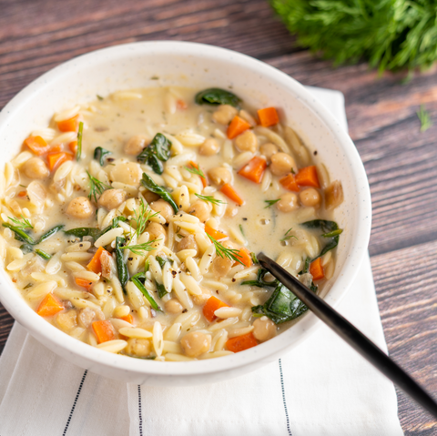 Lemon Chickpea Orzo Soup