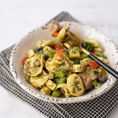 Tortellini Salad with Aged Provolone, Salami and Fresh Veggies