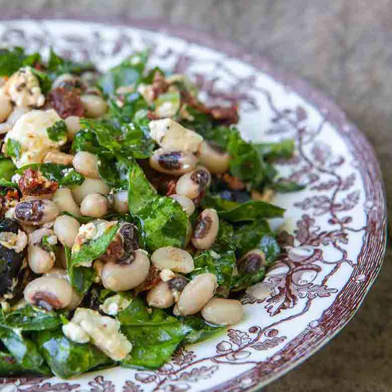 Black-Eyed Pea and Mustard Green Salad