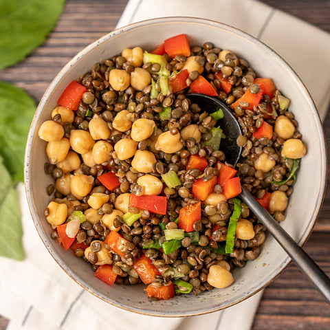 Black Lentil and Chickpea Salad