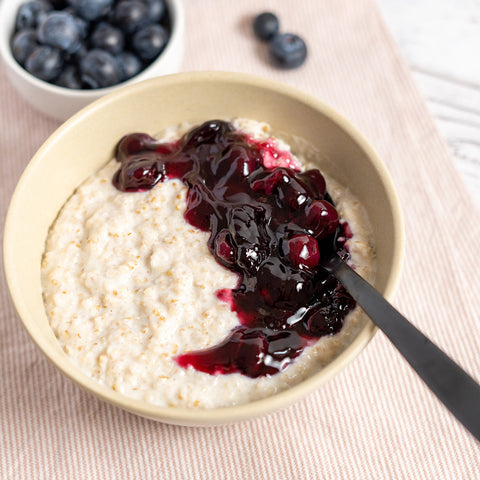 Steel Cut Oats with Blueberry Compote - Stock Your Freezer
