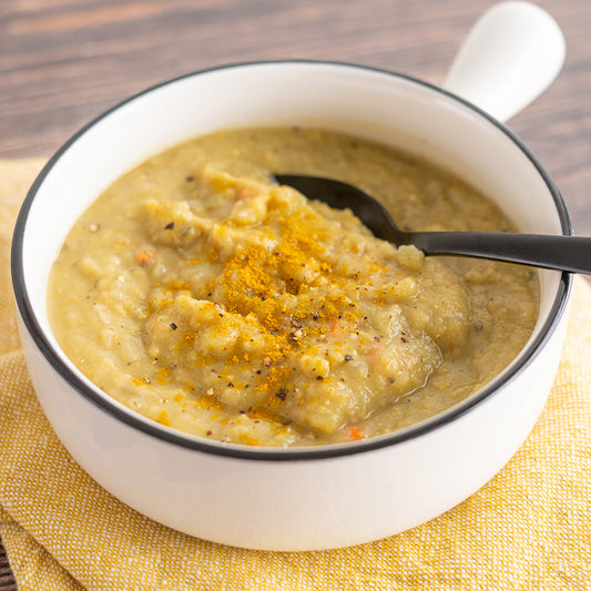 Curried Yellow Split Pea Soup with Caramelized Onions