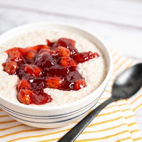 Irish Steel Cut Oats with Dark Cherry Compote