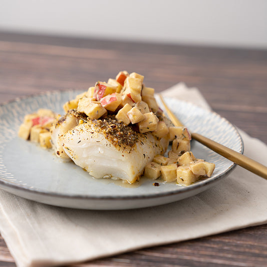 Hazelnut-Crusted Cod with Apple Salsa