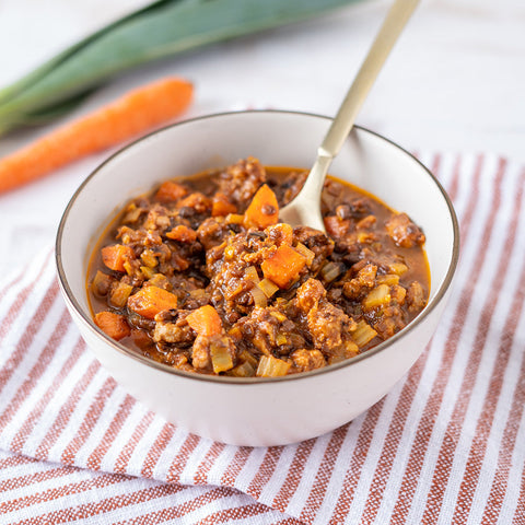 Spicy Italian Sausage and French Lentil Soup - Stock Your Freezer