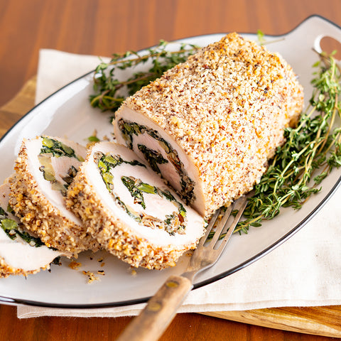 Roasted Kale and Apple Stuffed Pork Loin - Individual Slice