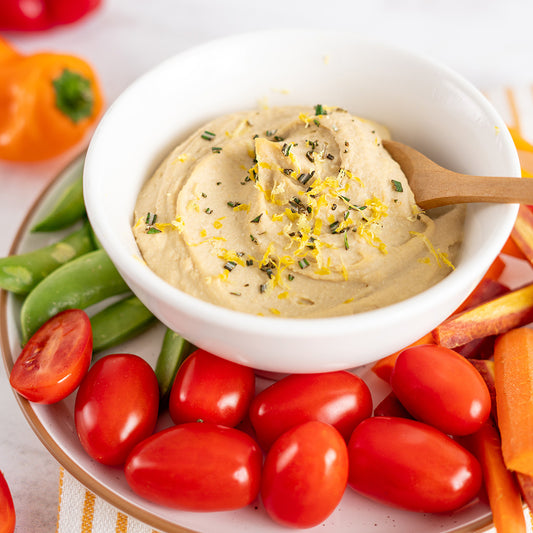 Lemon Rosemary White Bean Dip + Veggies