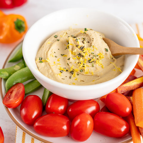 Lemon Rosemary White Bean Dip + Veggies