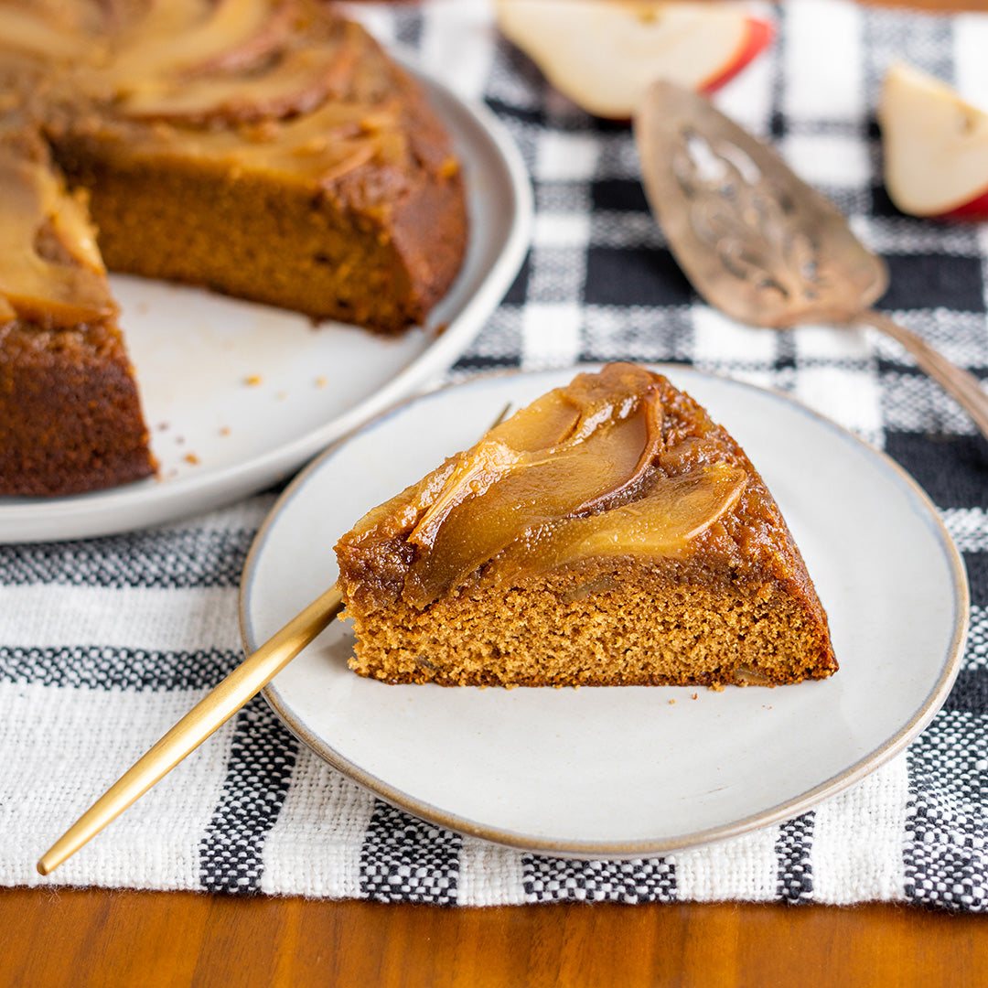 Maple Pear Upside Down Cake - Single Serving