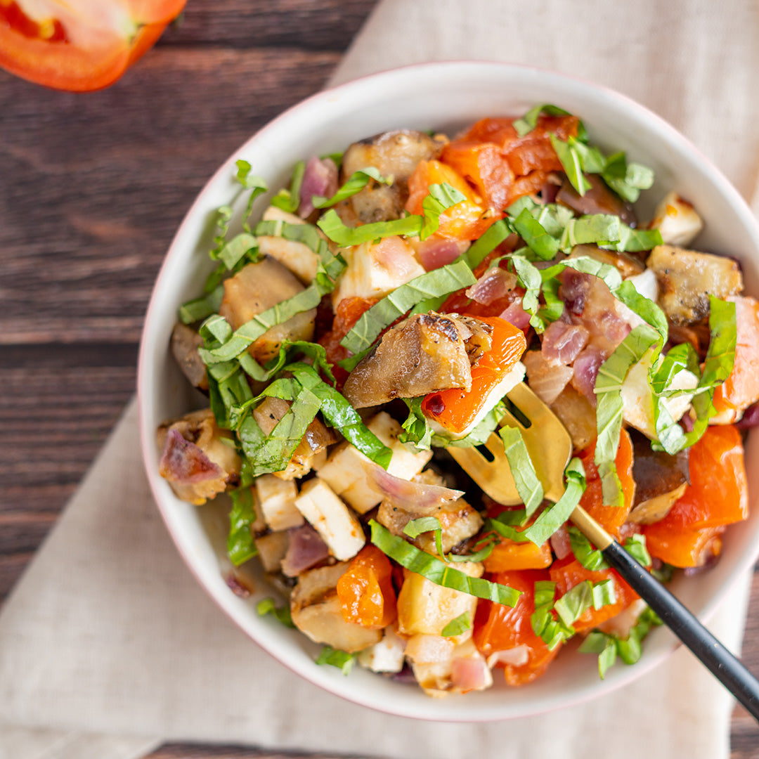 Marinated Eggplant Salad with Fresh Mozzarella