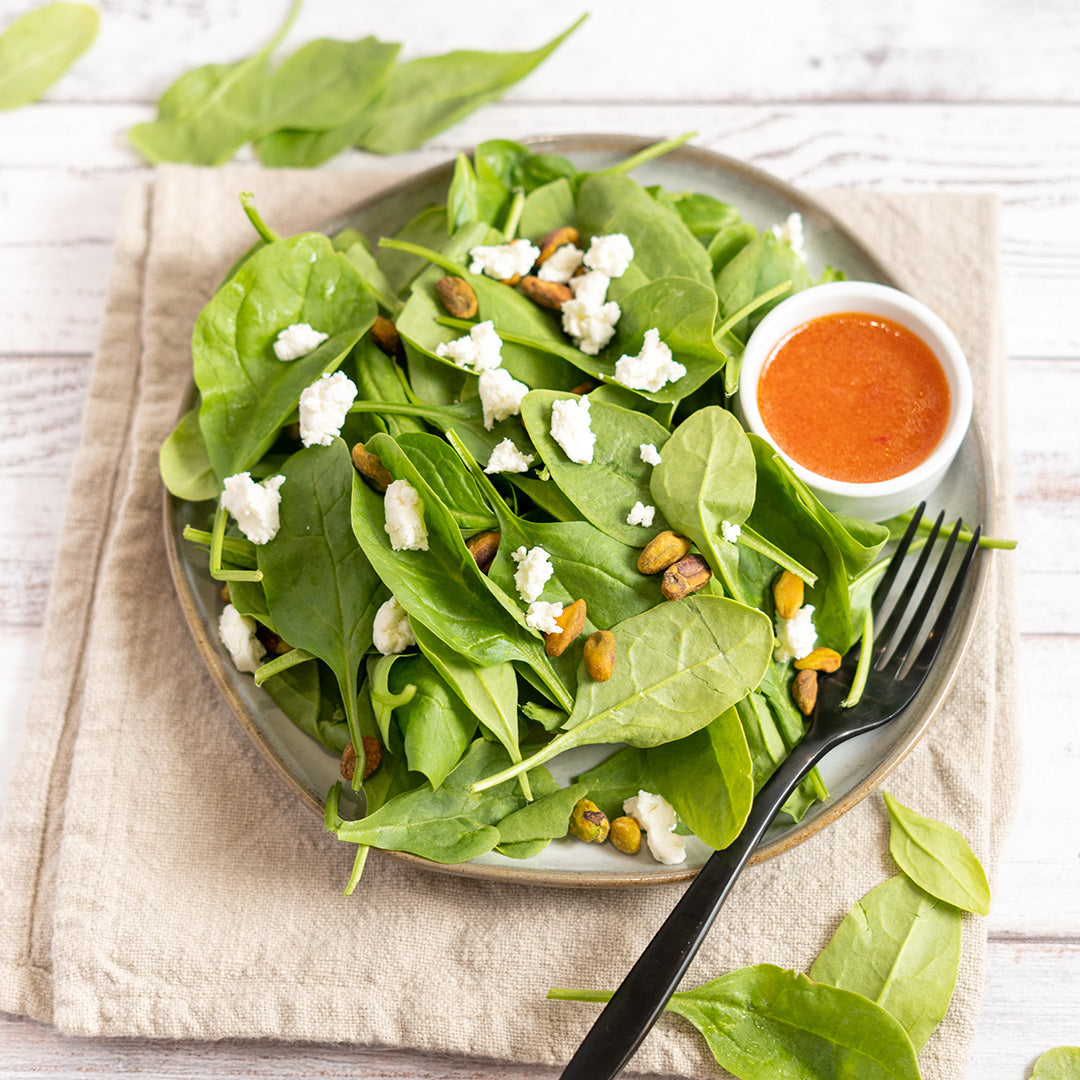 Sweet Chili Spinach and Goat Cheese Salad
