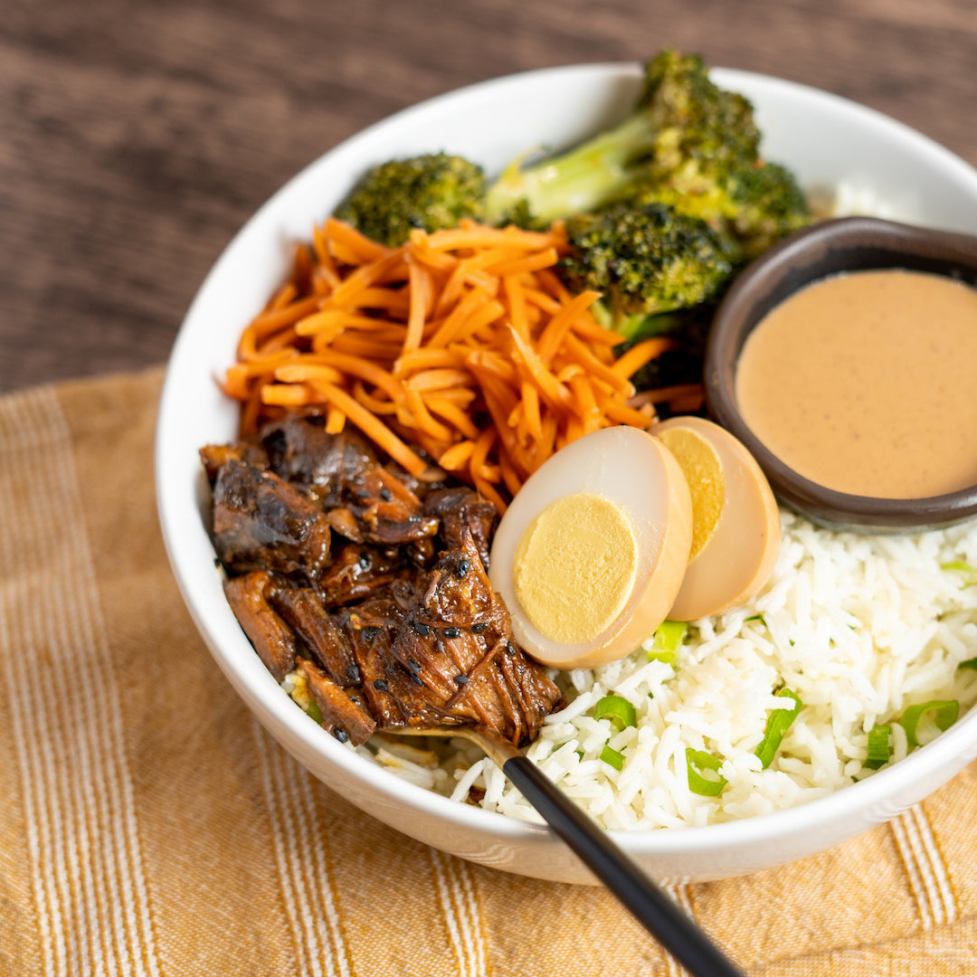 Braised Teriyaki Beef and Basmati Rice Bowl