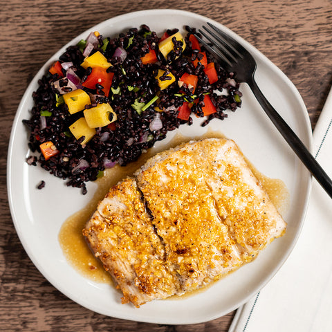 Cod with a Macadamia-Crust and Honey Soy Glaze - Stock Your Freezer