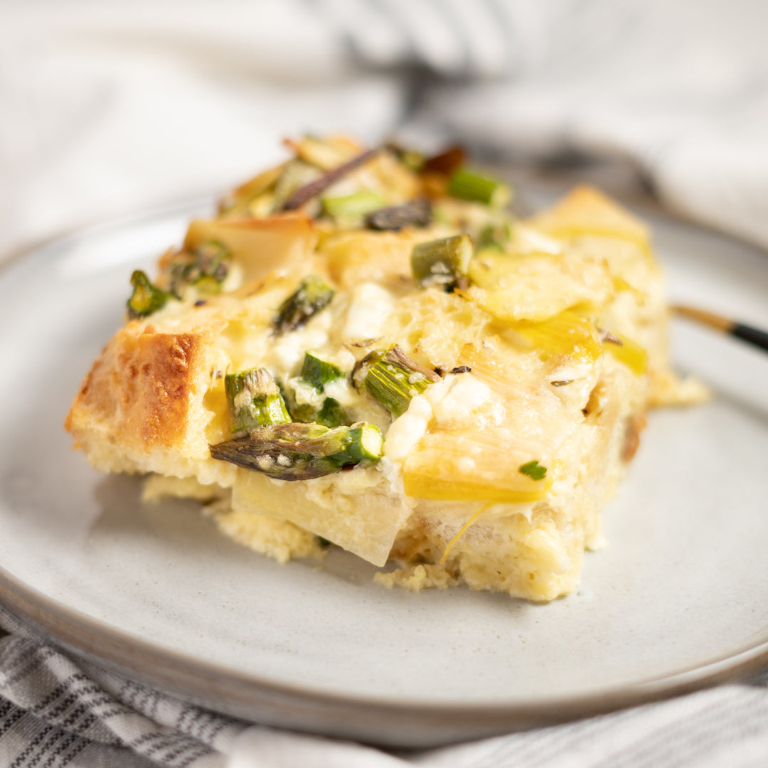 Asparagus and Leek Strata - Stock Your Freezer
