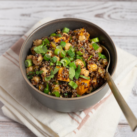Chickpea and Sweet Potato Quinoa Salad with Chipotle Vinaigrette