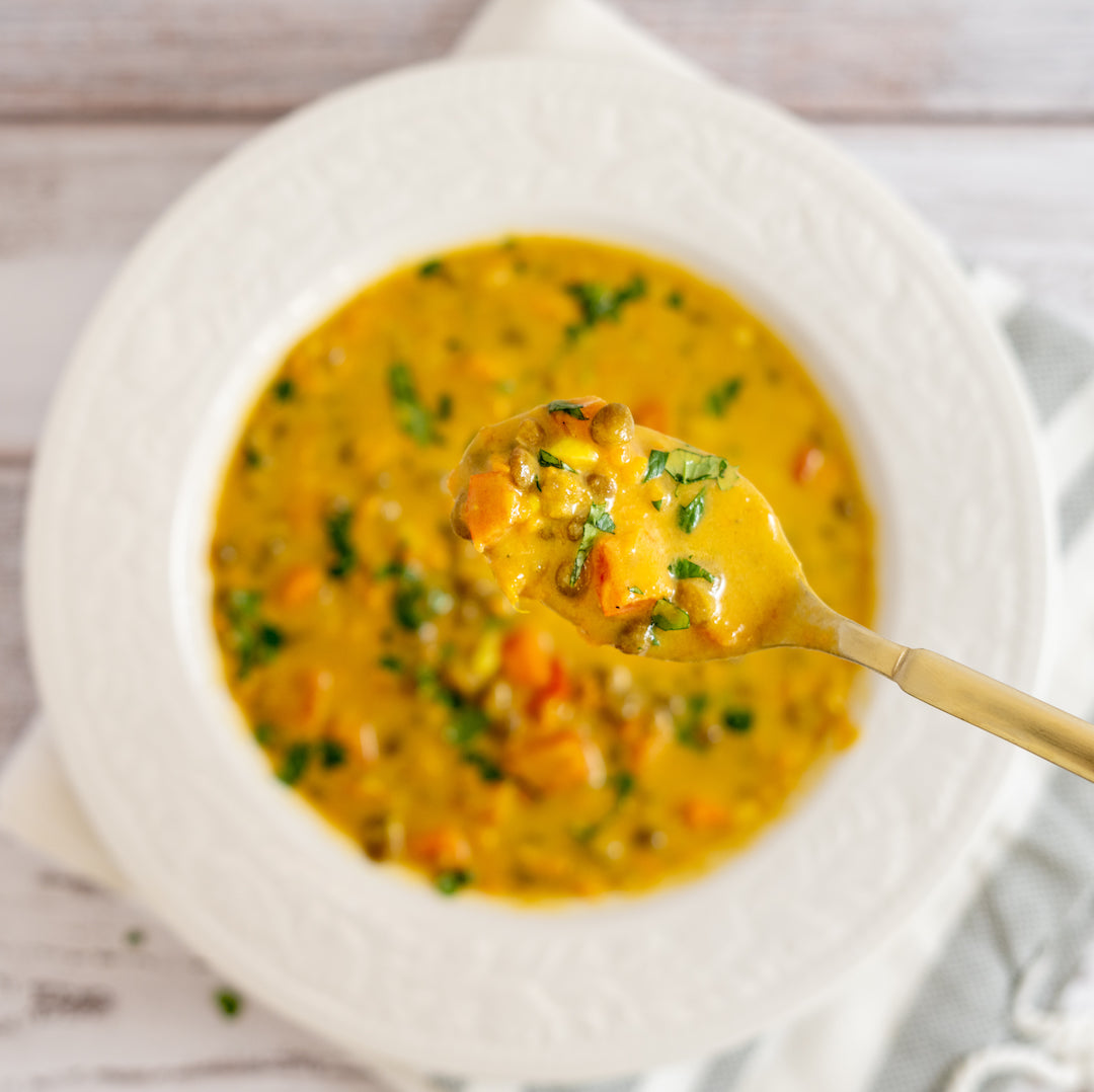 Sweet Potato and Curried Lentil Soup