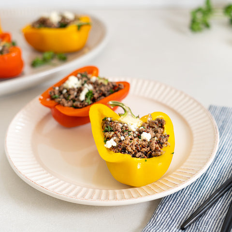 Mediterranean Lamb and Quinoa Stuffed Peppers