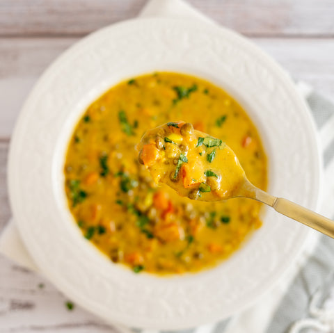 Sweet Potato and Curried Lentil Soup