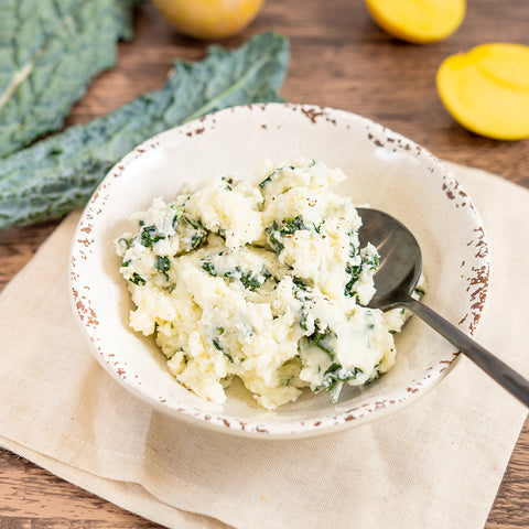 Olive Oil and Kale Mash Potatoes - Stock Your Freezer
