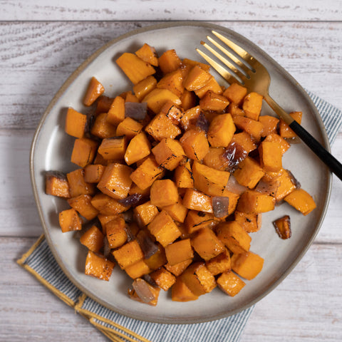 Miso-Maple Roasted Sweet Potatoes - Stock Your Freezer