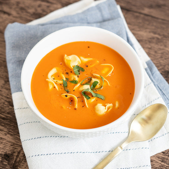 Roasted Tomato and Tortellini Soup - Stock Your Freezer